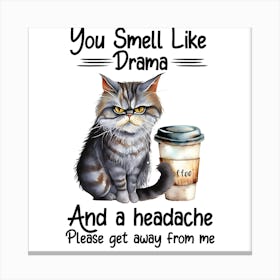 You Smell Like Drama And A Headache Please Away From Me 1 Canvas Print