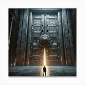 Man In Front Of A Door Canvas Print