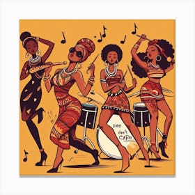 African Dancers Canvas Print