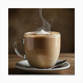 Coffee Cup With Steam Canvas Print