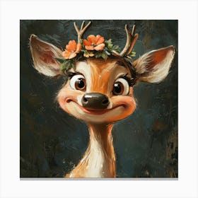 Deer In Flower Crown 1 Lienzos