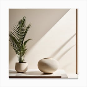 Two Vases On A Table Canvas Print