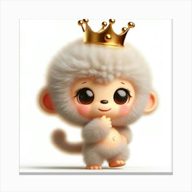 Cute Monkey With A Crown 6 Canvas Print