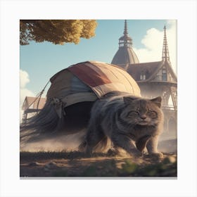 Cat In A Castle Canvas Print