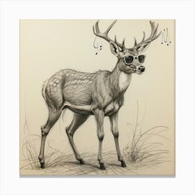 Deer With Sunglasses 1 Canvas Print