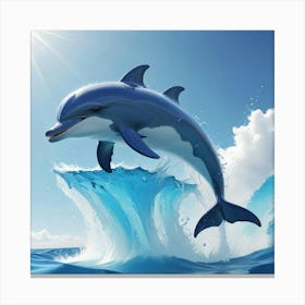 Dolphin Jumping Out Of The Water 3 Canvas Print