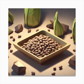 3d Rendering Of Coffee Beans Canvas Print