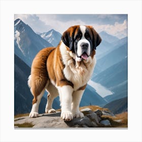 St Bernard Dog 35 Canvas Print