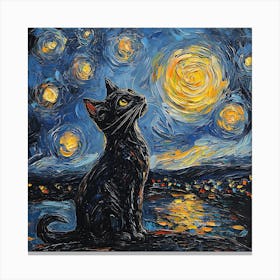 Starry Night Cat 7 Lienzo