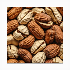 Close Up Of Nuts Canvas Print