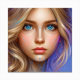 Girl With Blue Eyes 4 Canvas Print