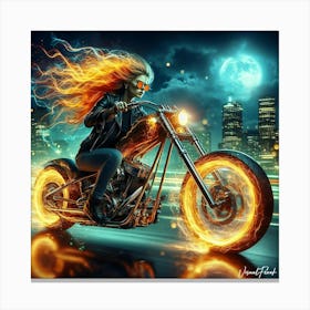 Fearless Night Rider Canvas Print