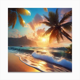 Sunset On The Beach 24 Canvas Print