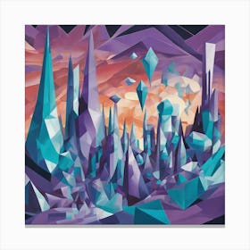 Alien Landscape Cubism Style Canvas Print