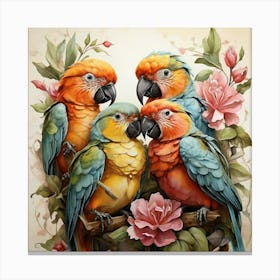Exotic Birds Art Print 2 Canvas Print