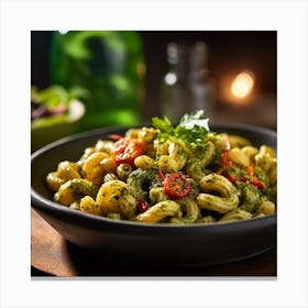 Pesto Pasta With Pesto Sauce Canvas Print