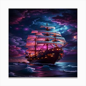 Ship In The Night Sky 1 Canvas Print