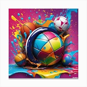Colorful Sports Ball Canvas Print