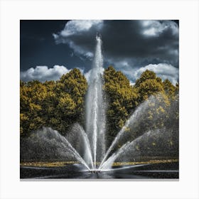 Fountain In The Park Canvas Print