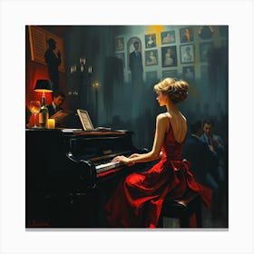 Girl At The Piano Canvas Print