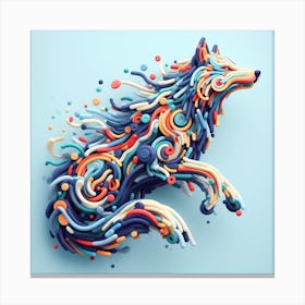 Abstract Wolf Canvas Print