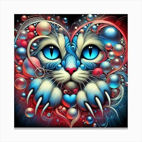 Cat In The Heart 1 Canvas Print