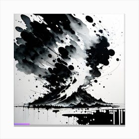 Black And White Ink Painting Canvas Print