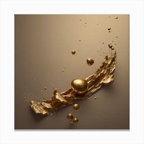 Gold Liquid Splash Canvas Print