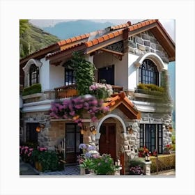 House In The Mountains Canvas Print