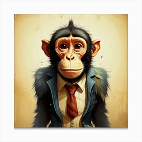 Business Chimpanzee Canvas Print