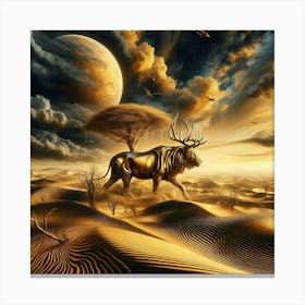 Deer In The Desert Canvas Print