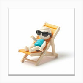 Doll In A Beach Chair Canvas Print