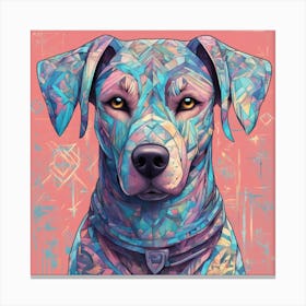 Cinematic Highly Detailed Head And Shoulders Portrait Of A Beautiful Emo Rivethead Goth Dog With Emo Canvas Print