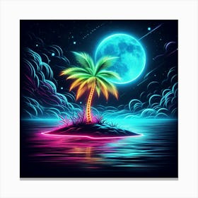 Glowing Tropics Midnight Mirage Canvas Print