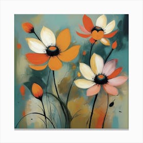 Strange Flowers Abstract Art Print Canvas Print