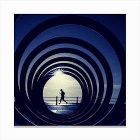 Runner In A Tunnel Canvas Print