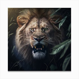 Lion In The Forest 2 Canvas Print