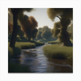 Stream In A Forest 2 Canvas Print