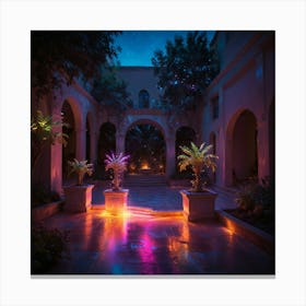 Courtyard At Night Canvas Print