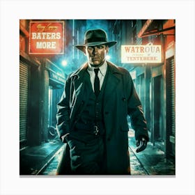 Man In A Trench Coat Canvas Print