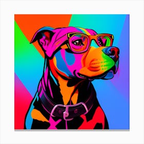 Rottweiler Glasses Print Canvas Print