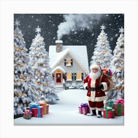 Santa Claus In The Snow Canvas Print