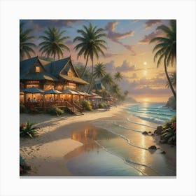 Sunset At The Beach Canvas Print