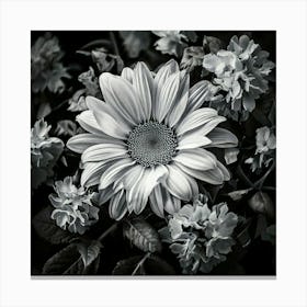 Firefly Black And White Floral Elegance Classic Black And White Floral Images For A Timeless Look 2 Canvas Print