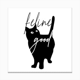Feline Good Cat Silhouette Canvas Print