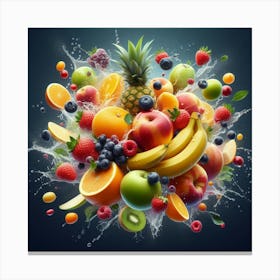 Fruits Splash Canvas Print