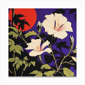 Moonflower 3 Pop Art Illustration Square Canvas Print