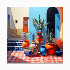 Moroccan Pots and Archway 1 Canvas Print