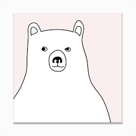 Bear in a Pink Square Canvas Print