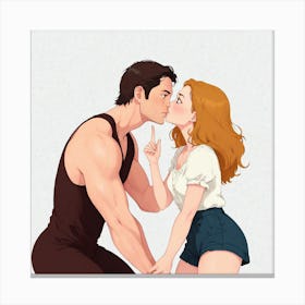 Kissing Couple 5 Canvas Print